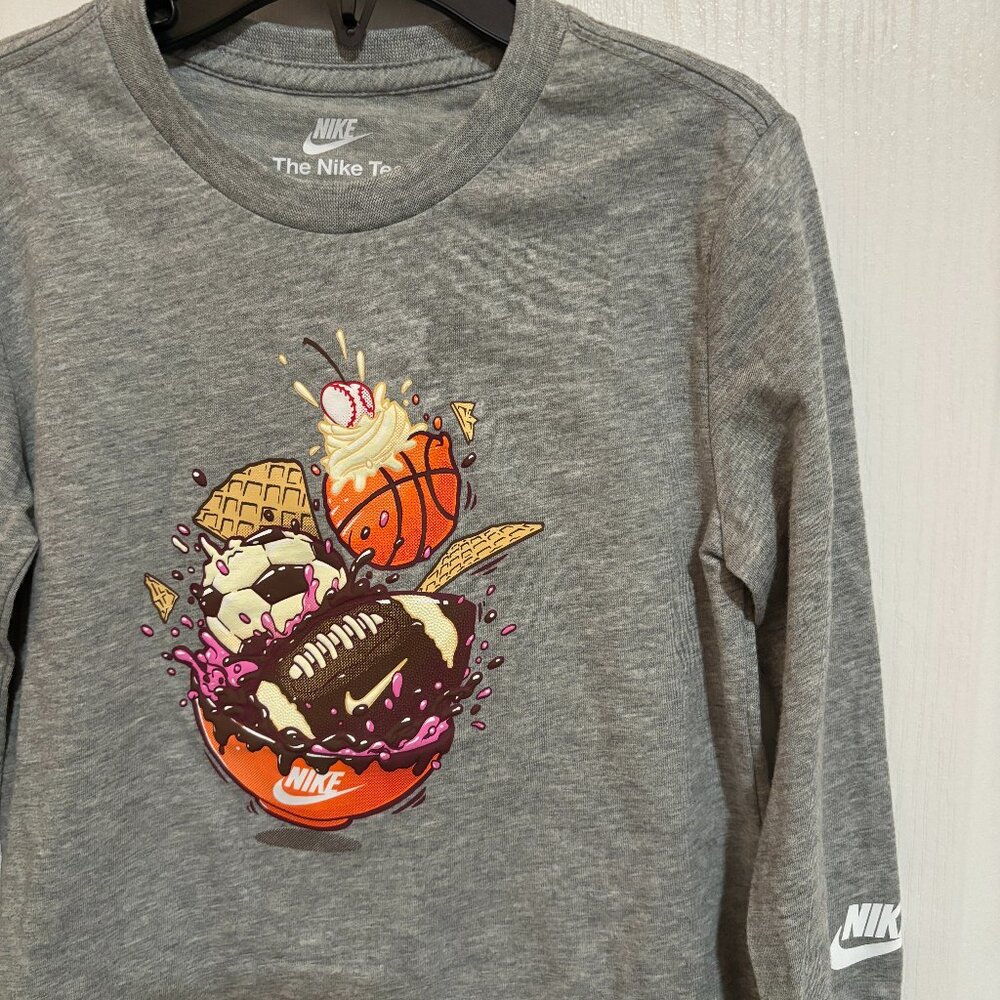 Nike Toddler Boys Crew Neck Long Sleeve Sports Ice Cream Graphic T-Shirt NWT
